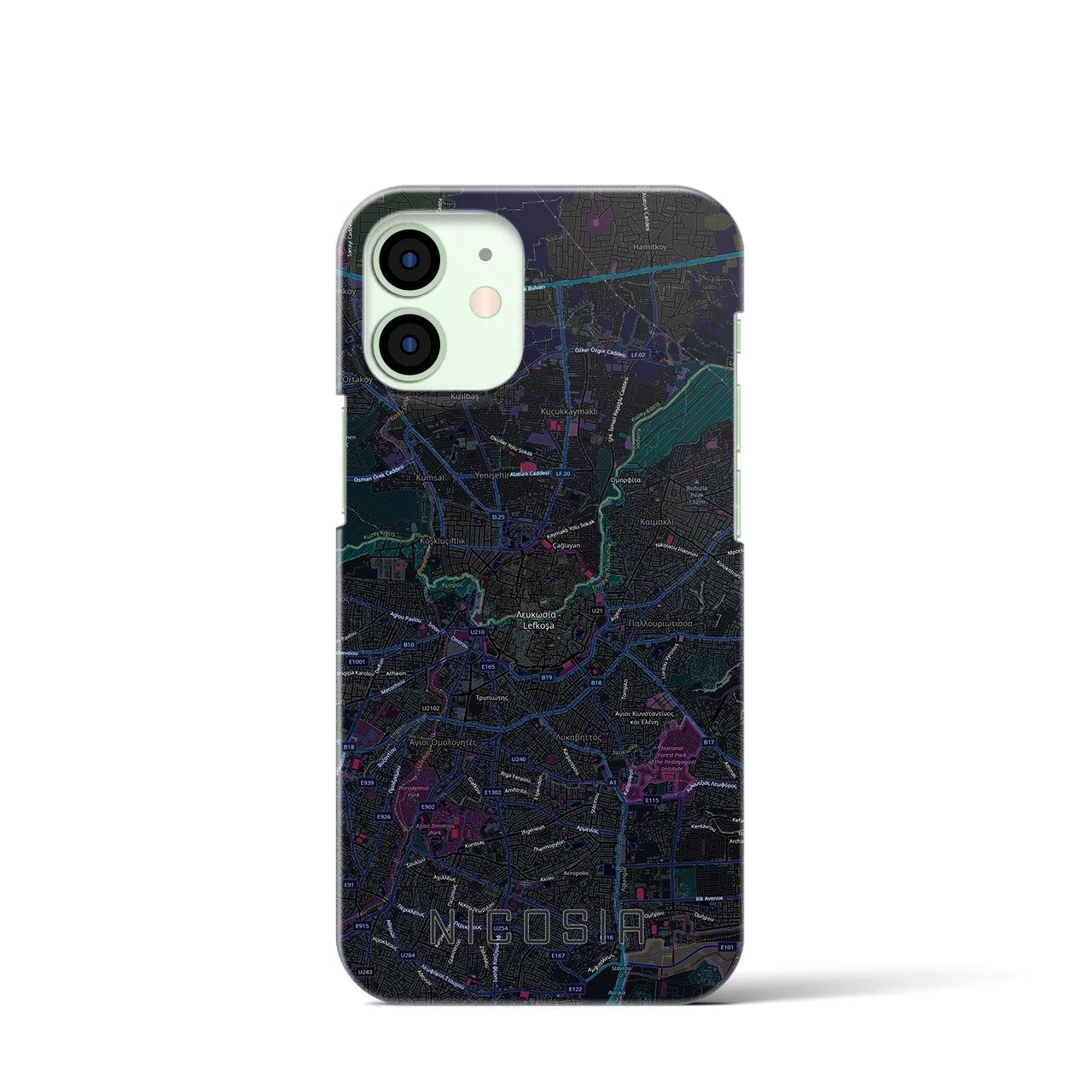 【ニコシア(キプロス)】地図柄iPhoneケース(バックカバータイプ)