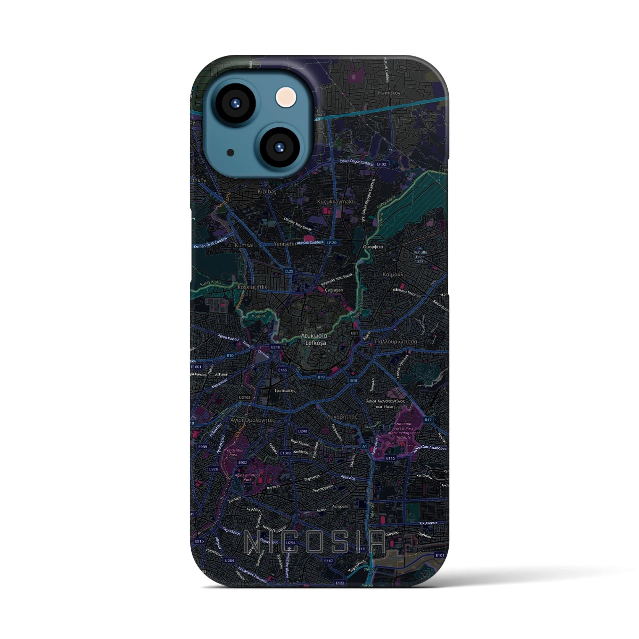 【ニコシア(キプロス)】地図柄iPhoneケース(バックカバータイプ)