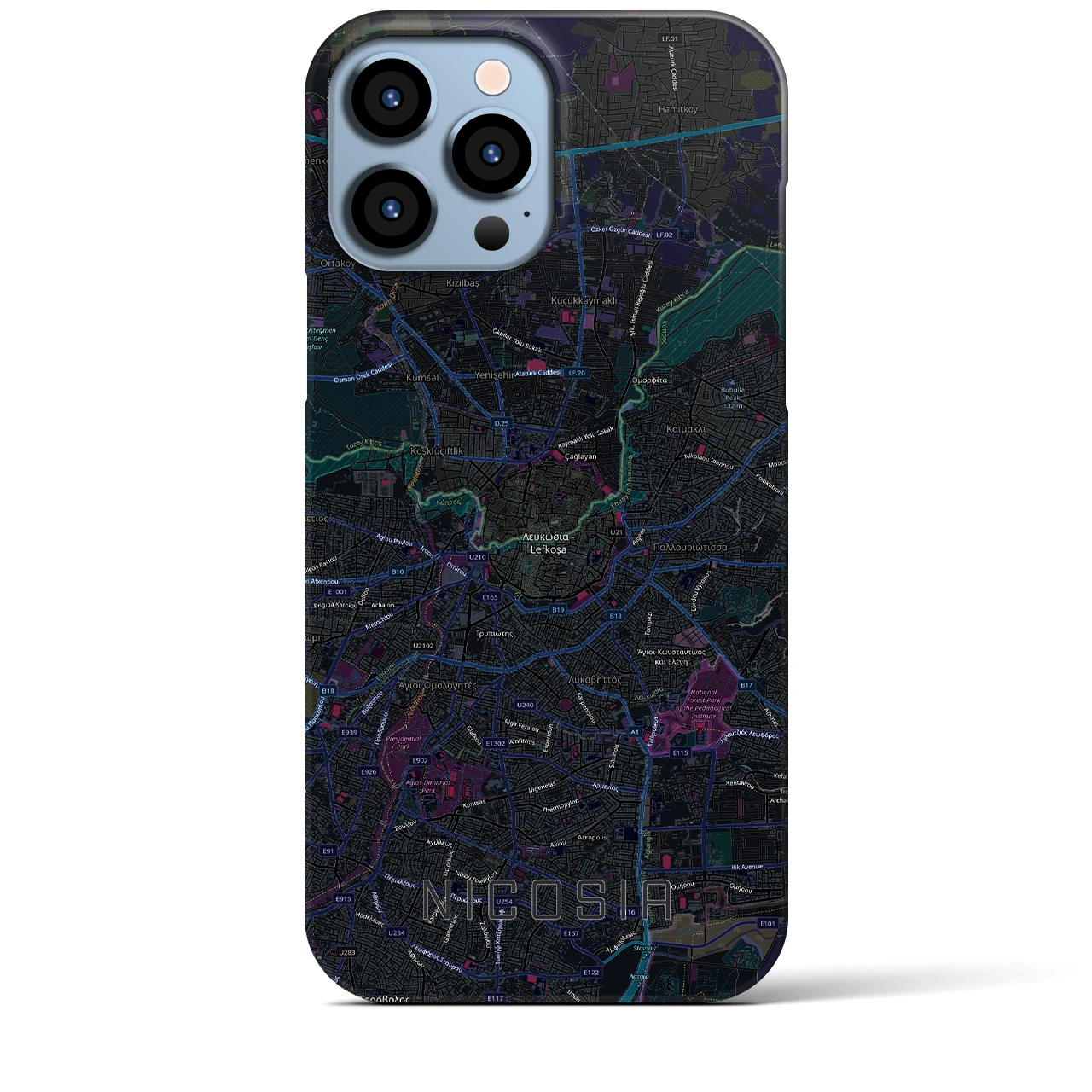 【ニコシア(キプロス)】地図柄iPhoneケース(バックカバータイプ)