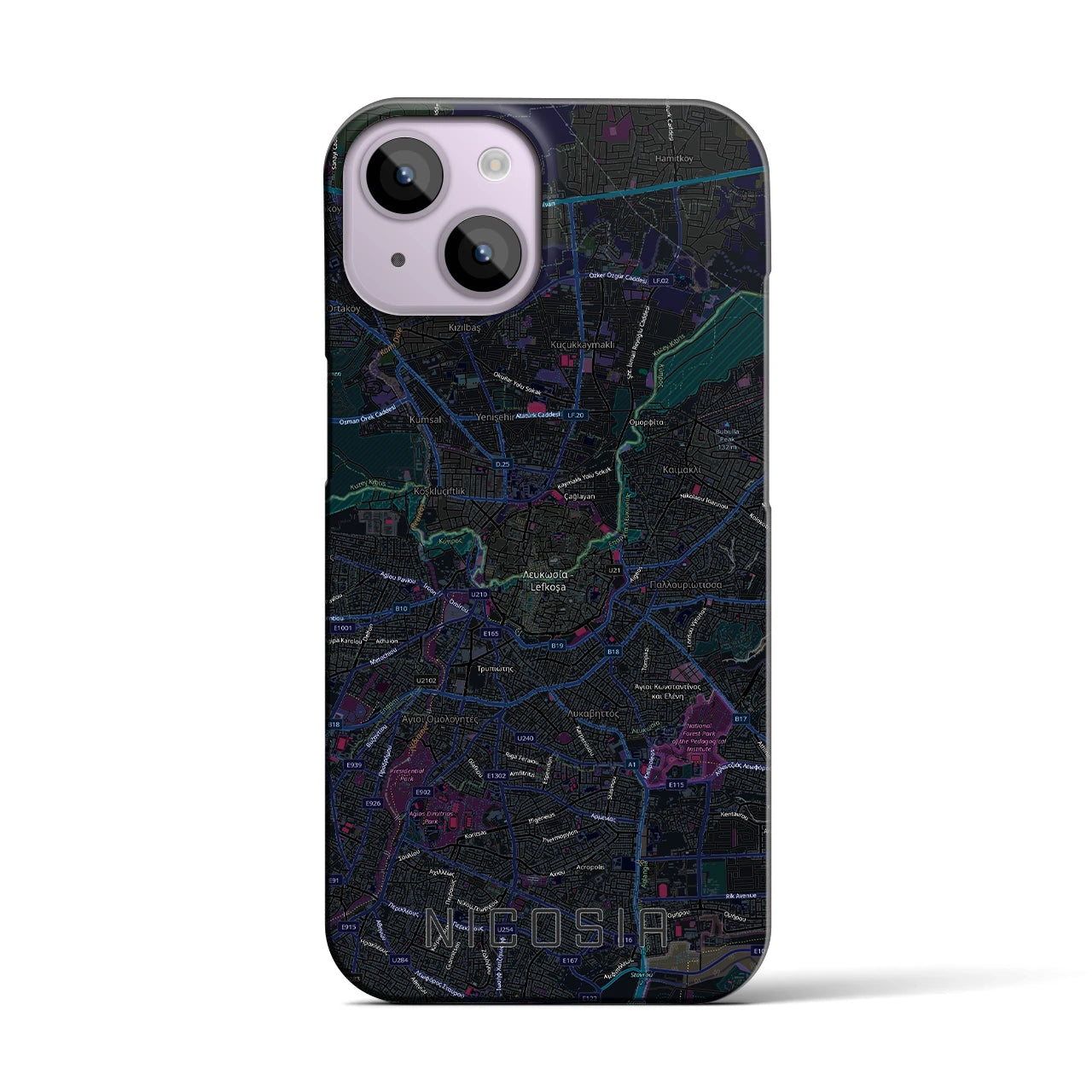 【ニコシア(キプロス)】地図柄iPhoneケース(バックカバータイプ)