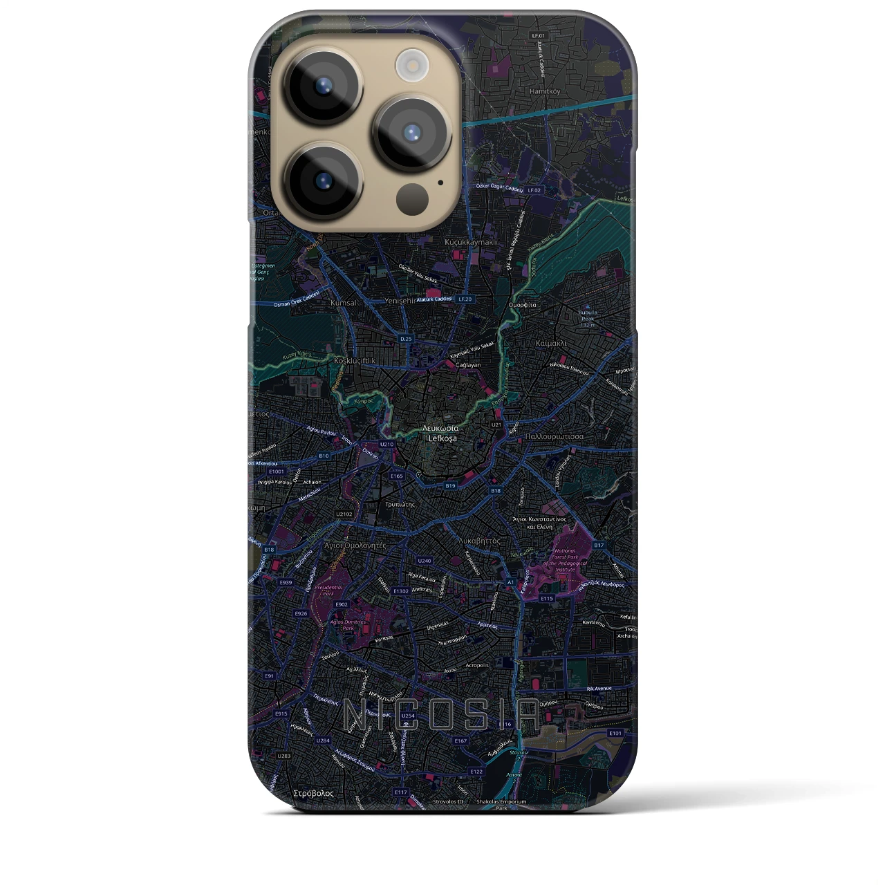 【ニコシア(キプロス)】地図柄iPhoneケース(バックカバータイプ)