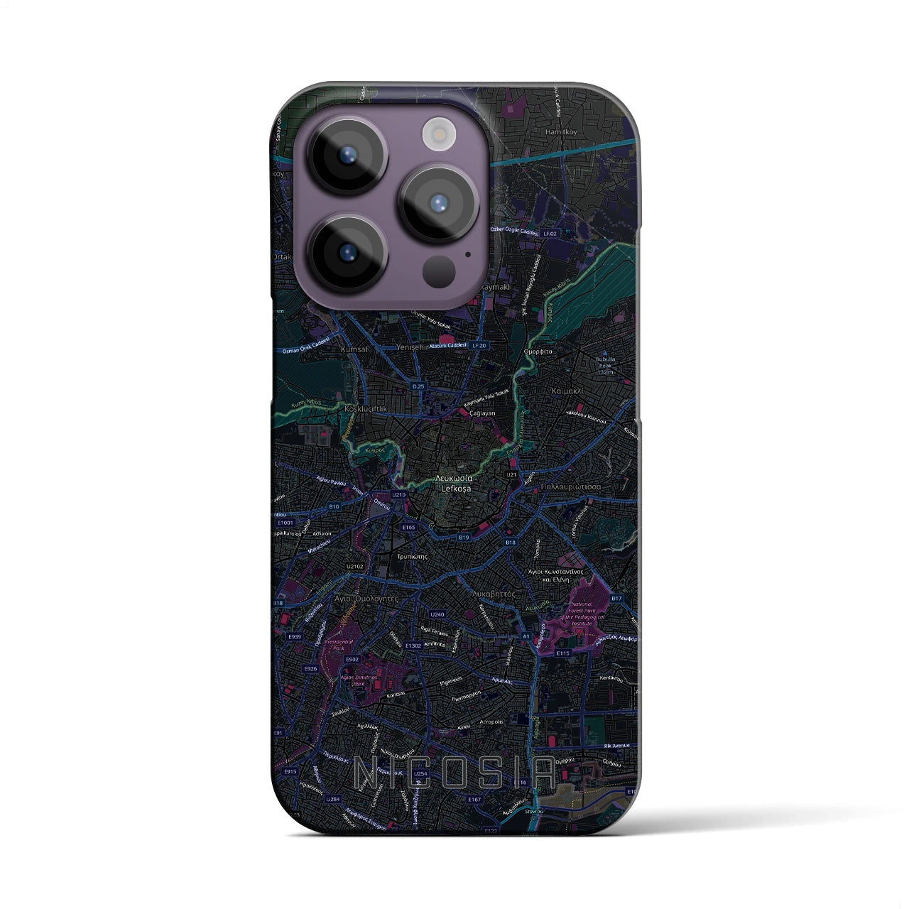 【ニコシア(キプロス)】地図柄iPhoneケース(バックカバータイプ)