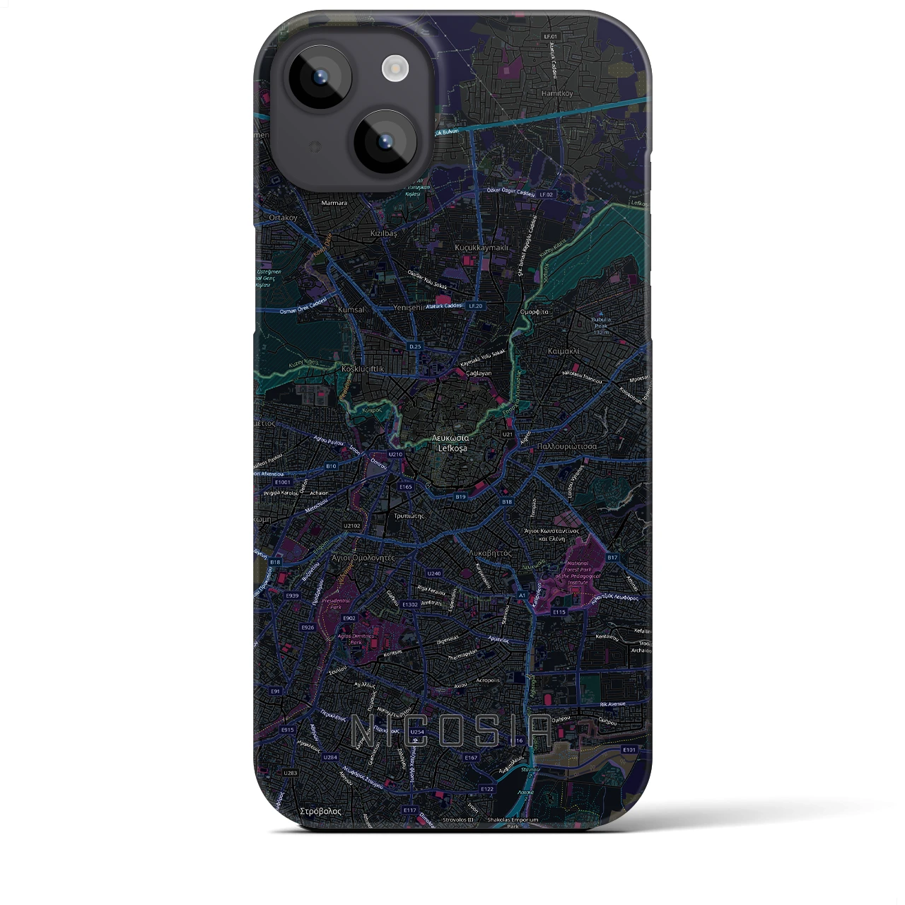 【ニコシア(キプロス)】地図柄iPhoneケース(バックカバータイプ)