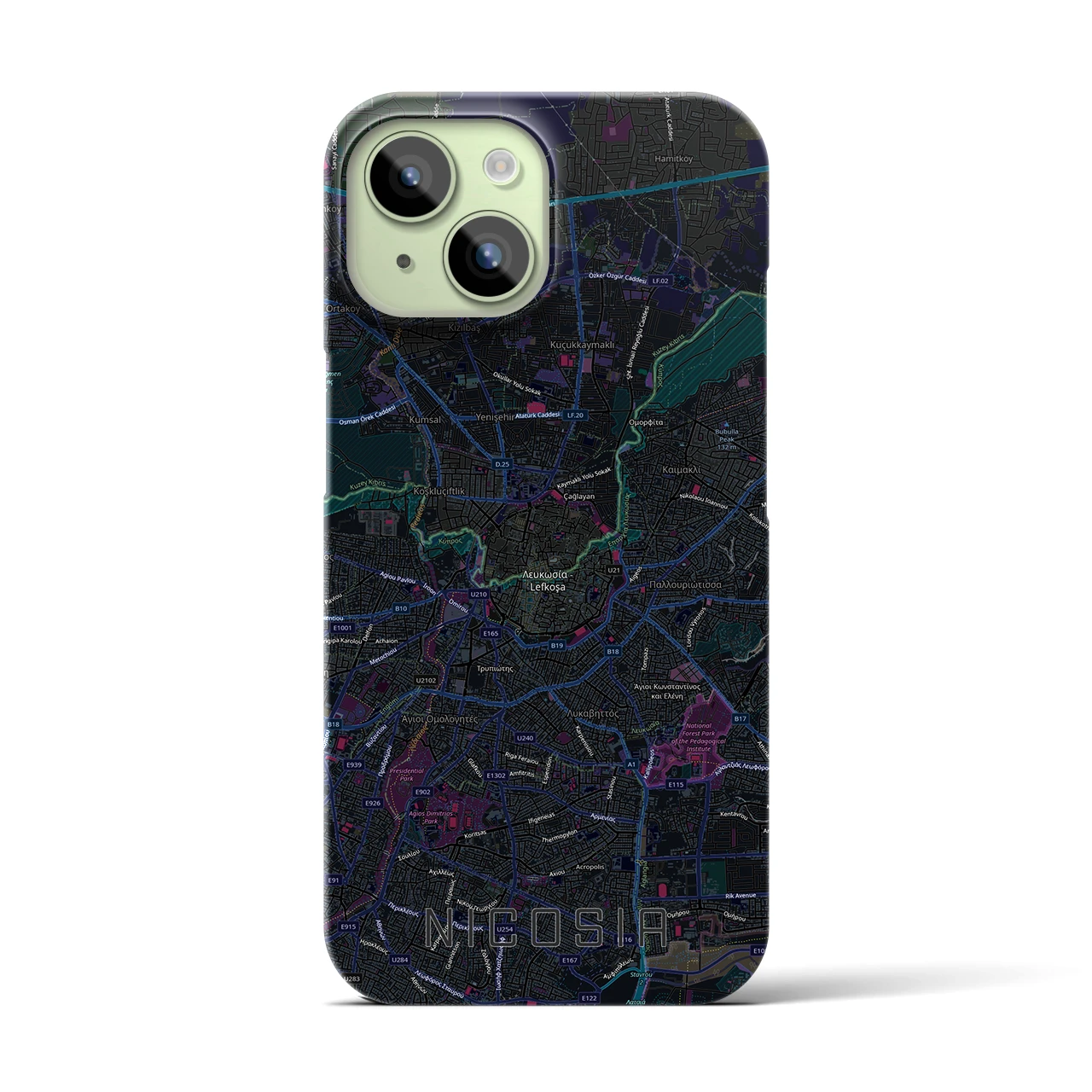 【ニコシア(キプロス)】地図柄iPhoneケース(バックカバータイプ)
