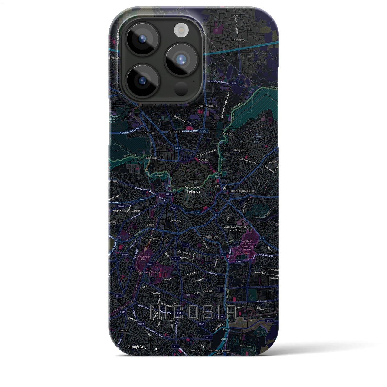 【ニコシア(キプロス)】地図柄iPhoneケース(バックカバータイプ)