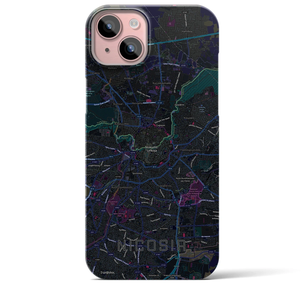【ニコシア(キプロス)】地図柄iPhoneケース(バックカバータイプ)