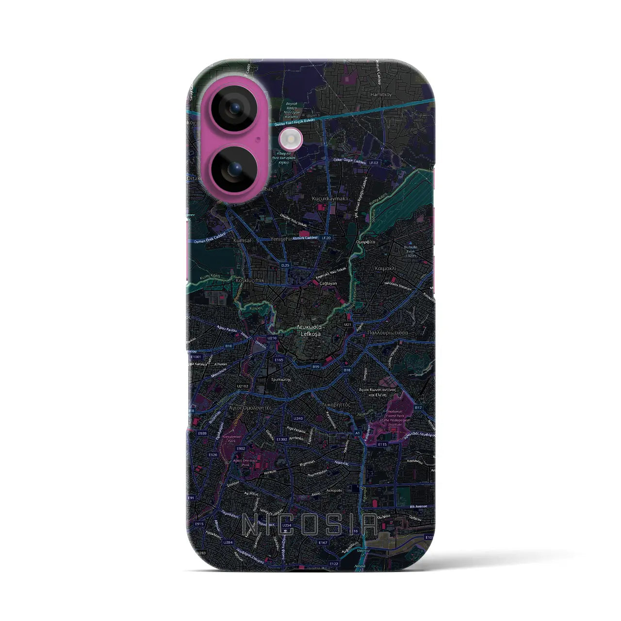 【ニコシア(キプロス)】地図柄iPhoneケース(バックカバータイプ)