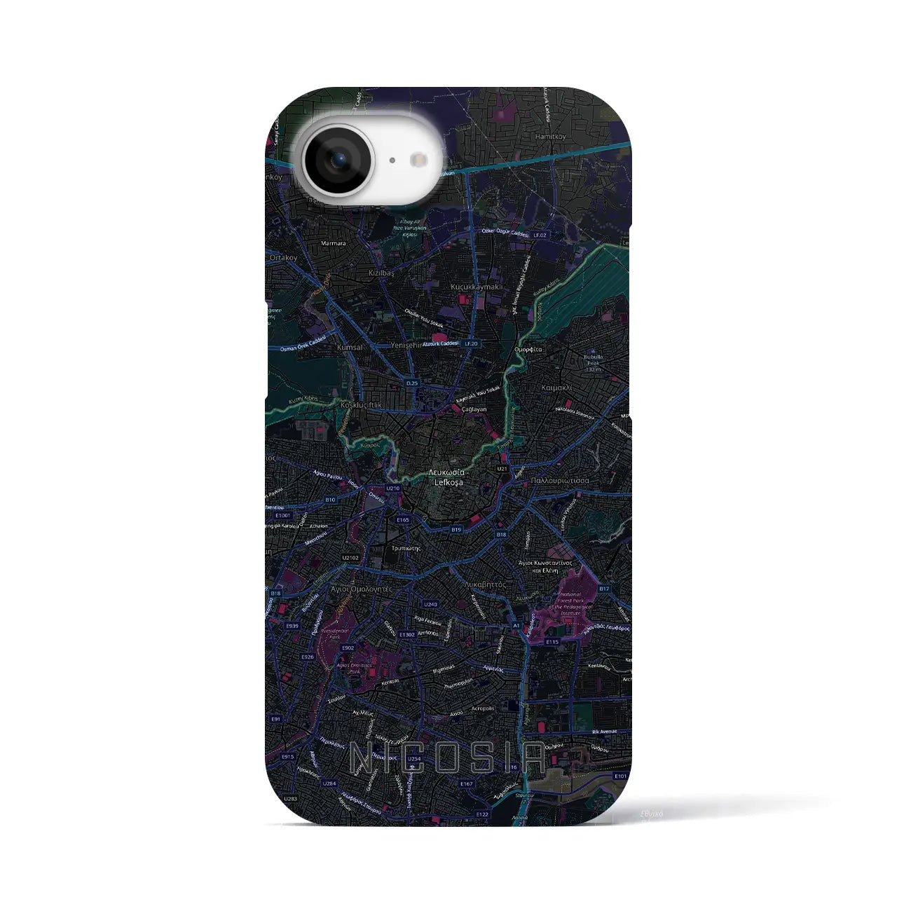 【ニコシア(キプロス)】地図柄iPhoneケース(バックカバータイプ)