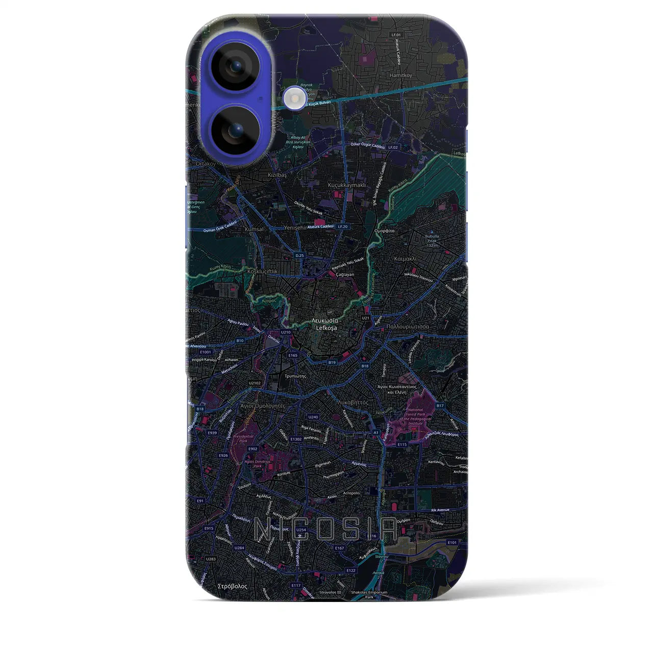 【ニコシア(キプロス)】地図柄iPhoneケース(バックカバータイプ)