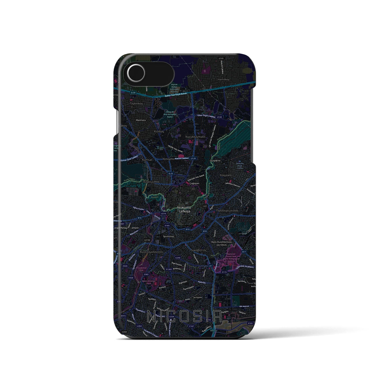 【ニコシア(キプロス)】地図柄iPhoneケース(バックカバータイプ)