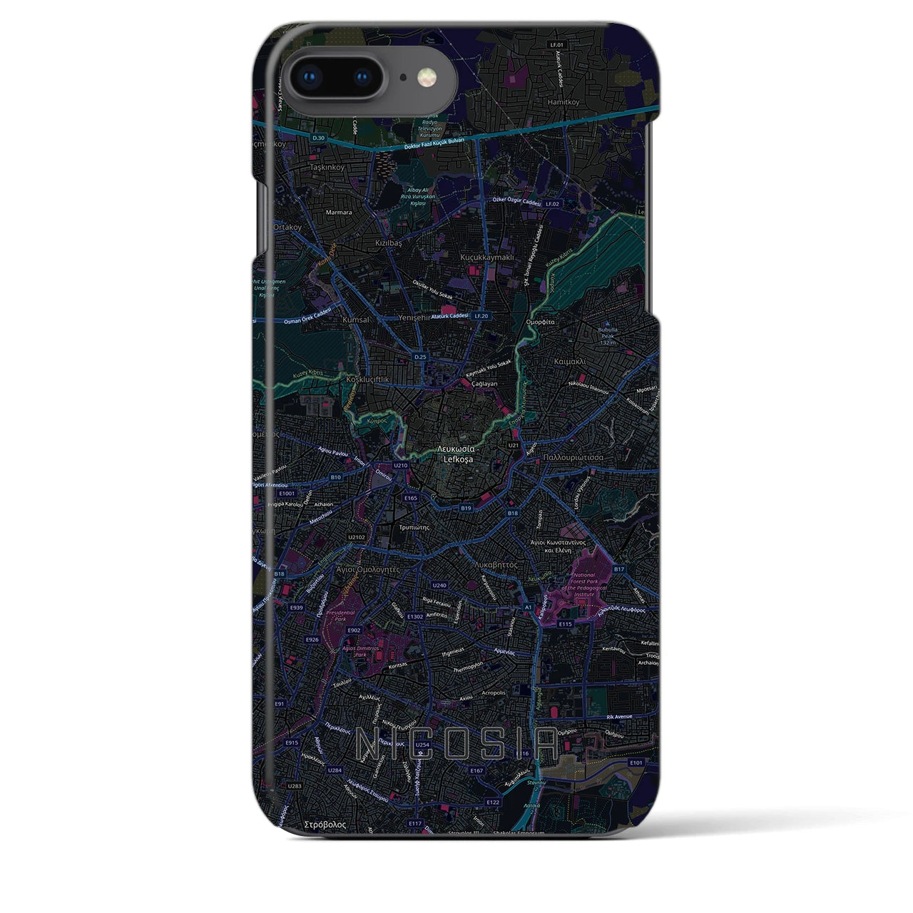 【ニコシア(キプロス)】地図柄iPhoneケース(バックカバータイプ)