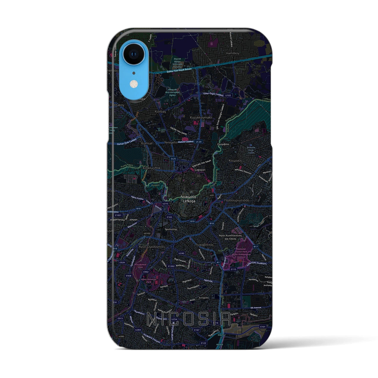 【ニコシア(キプロス)】地図柄iPhoneケース(バックカバータイプ)