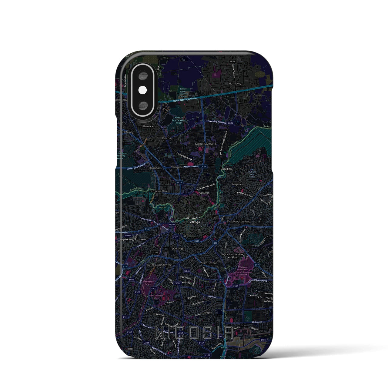 【ニコシア(キプロス)】地図柄iPhoneケース(バックカバータイプ)