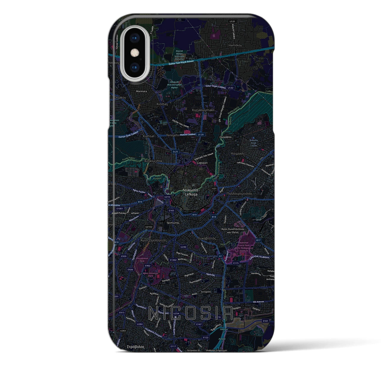 【ニコシア(キプロス)】地図柄iPhoneケース(バックカバータイプ)