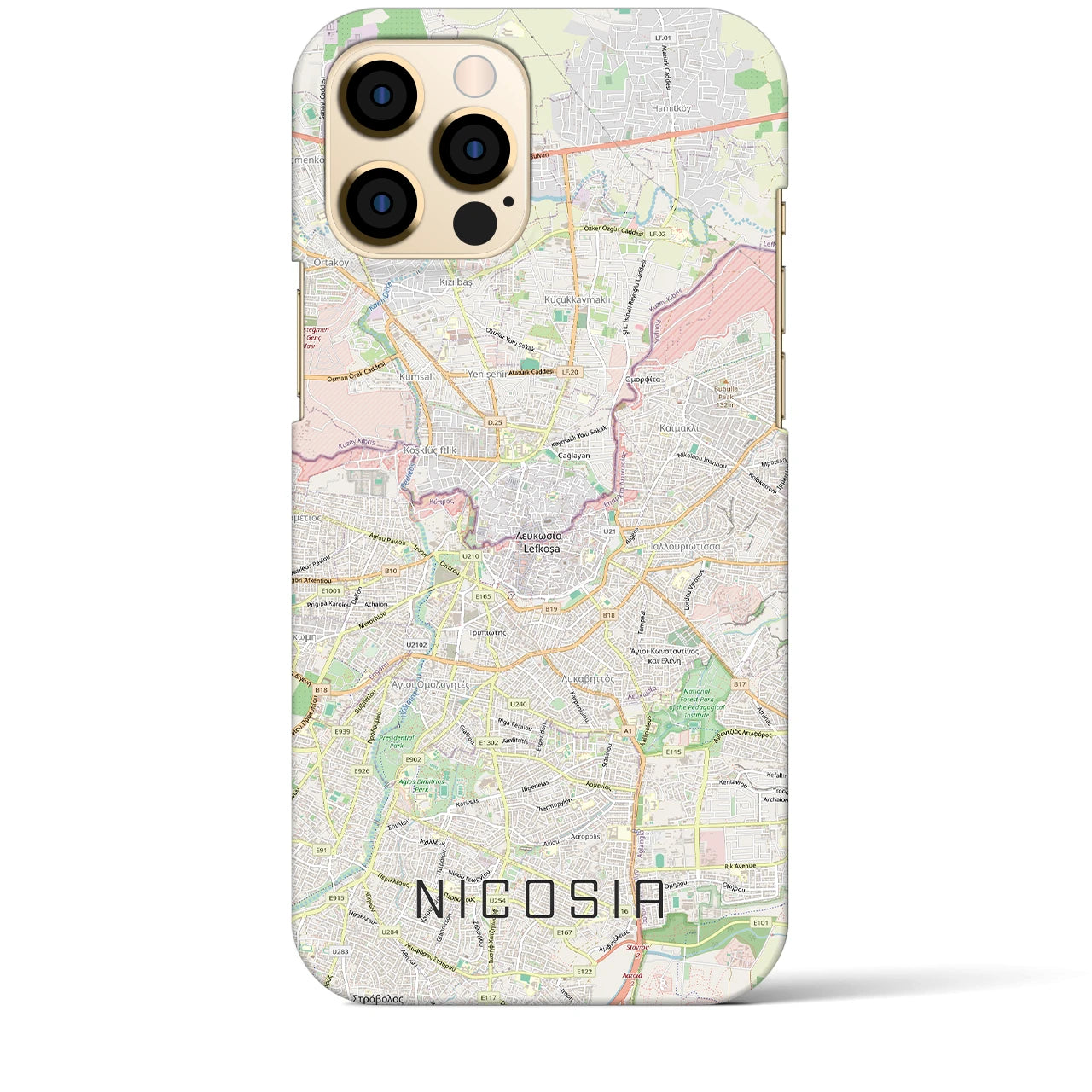 【ニコシア(キプロス)】地図柄iPhoneケース(バックカバータイプ)