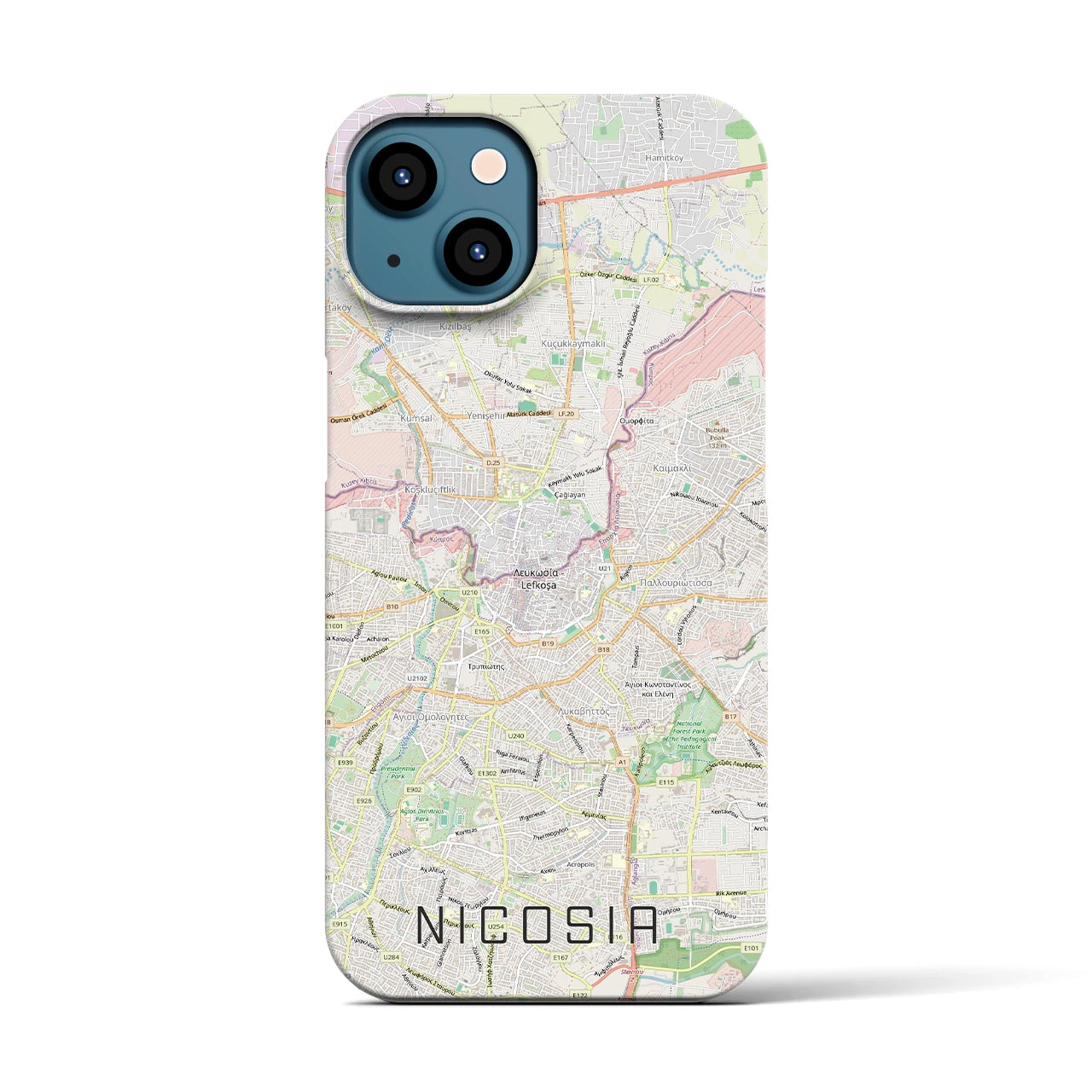 【ニコシア(キプロス)】地図柄iPhoneケース(バックカバータイプ)