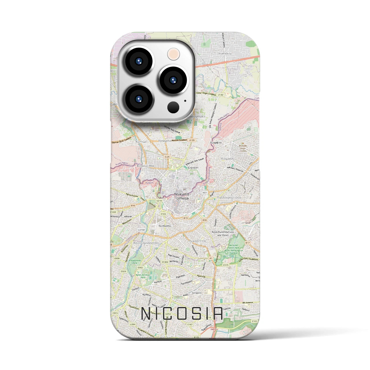 【ニコシア(キプロス)】地図柄iPhoneケース(バックカバータイプ)