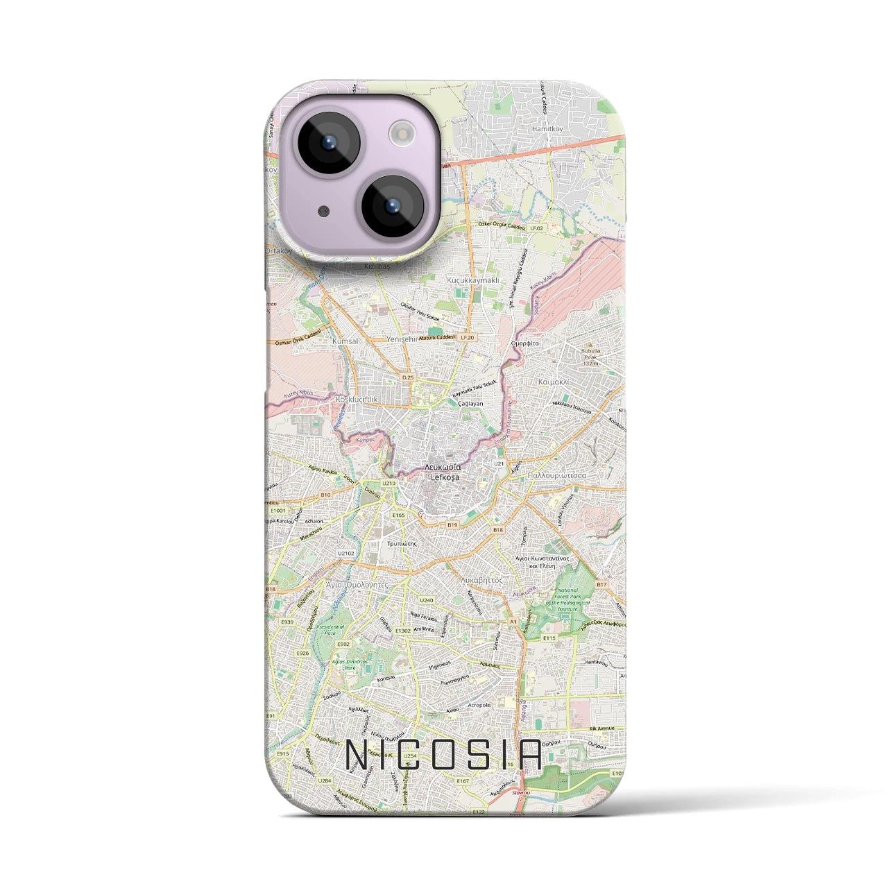 【ニコシア(キプロス)】地図柄iPhoneケース(バックカバータイプ)