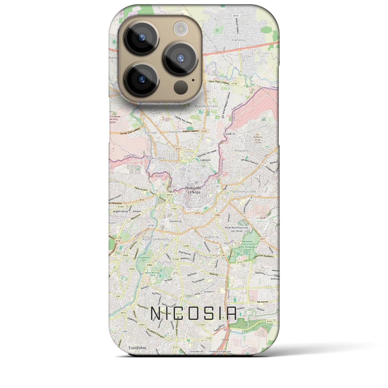 【ニコシア(キプロス)】地図柄iPhoneケース(バックカバータイプ)