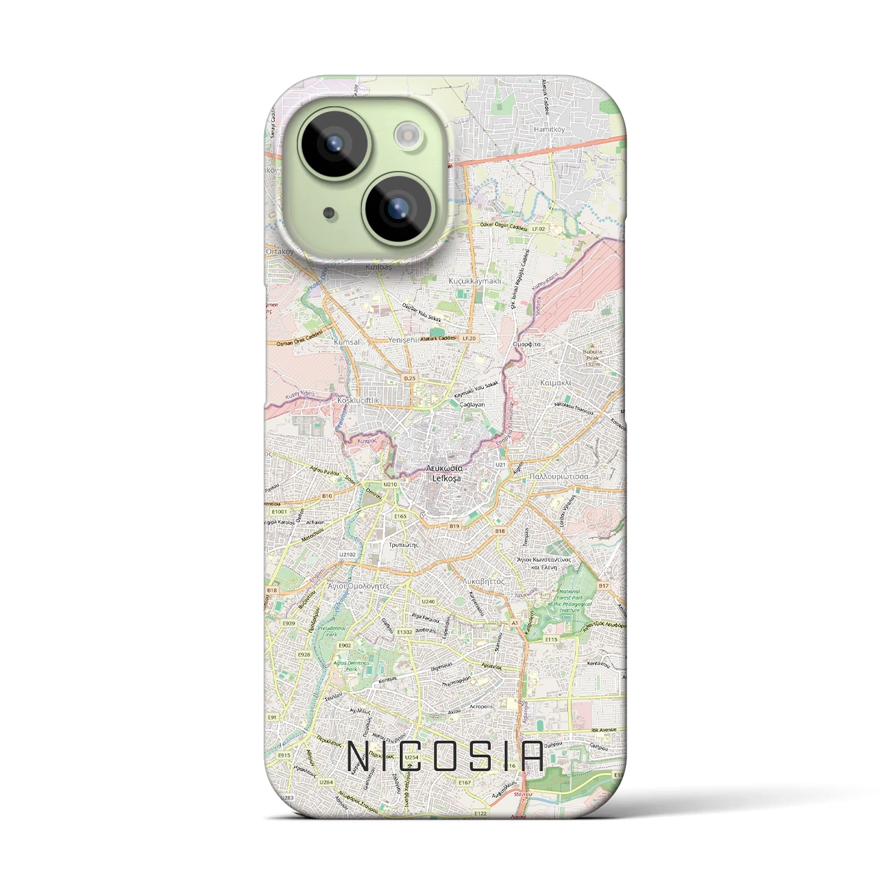 【ニコシア(キプロス)】地図柄iPhoneケース(バックカバータイプ)