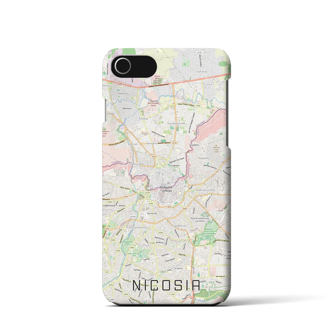 【ニコシア(キプロス)】地図柄iPhoneケース(バックカバータイプ)