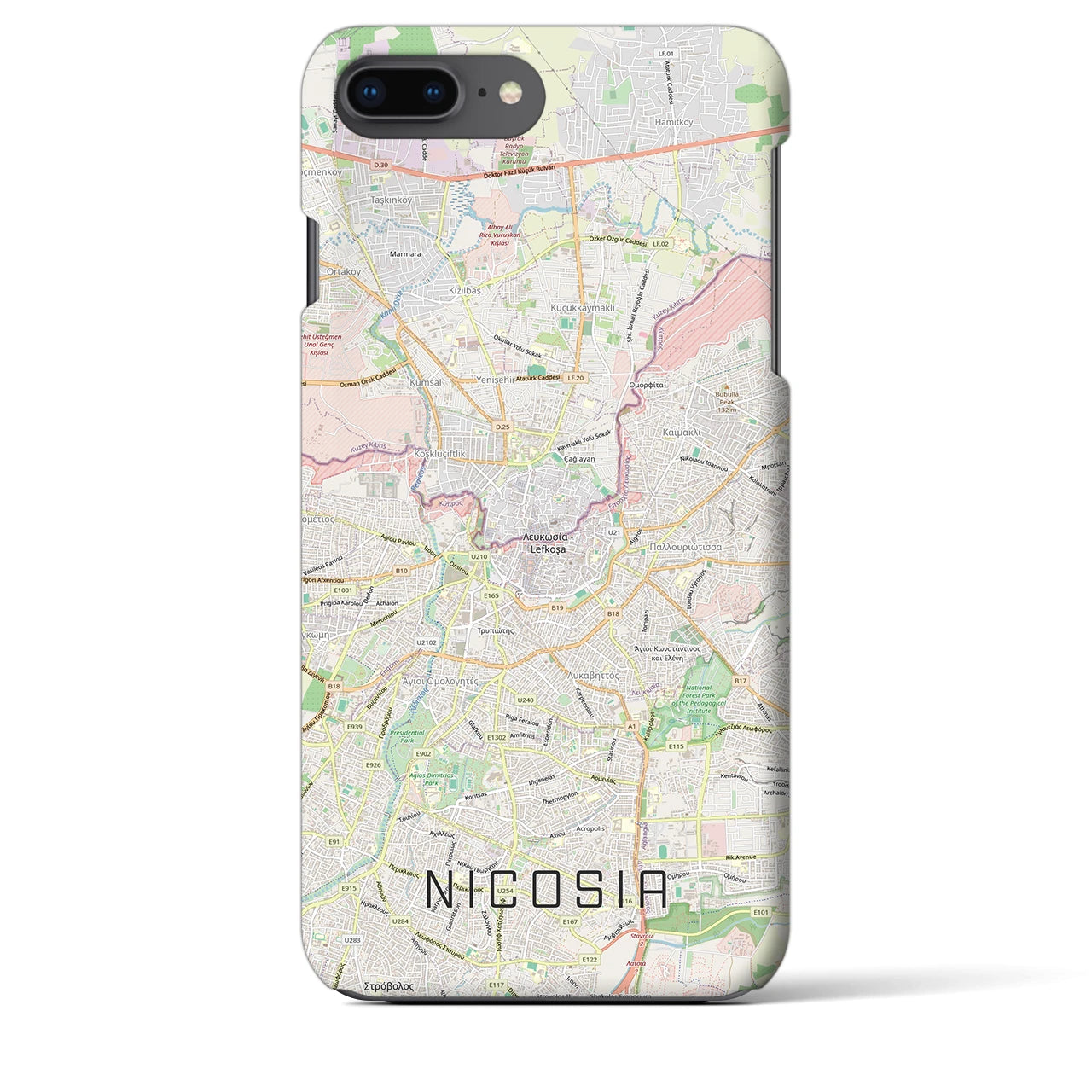 【ニコシア(キプロス)】地図柄iPhoneケース(バックカバータイプ)