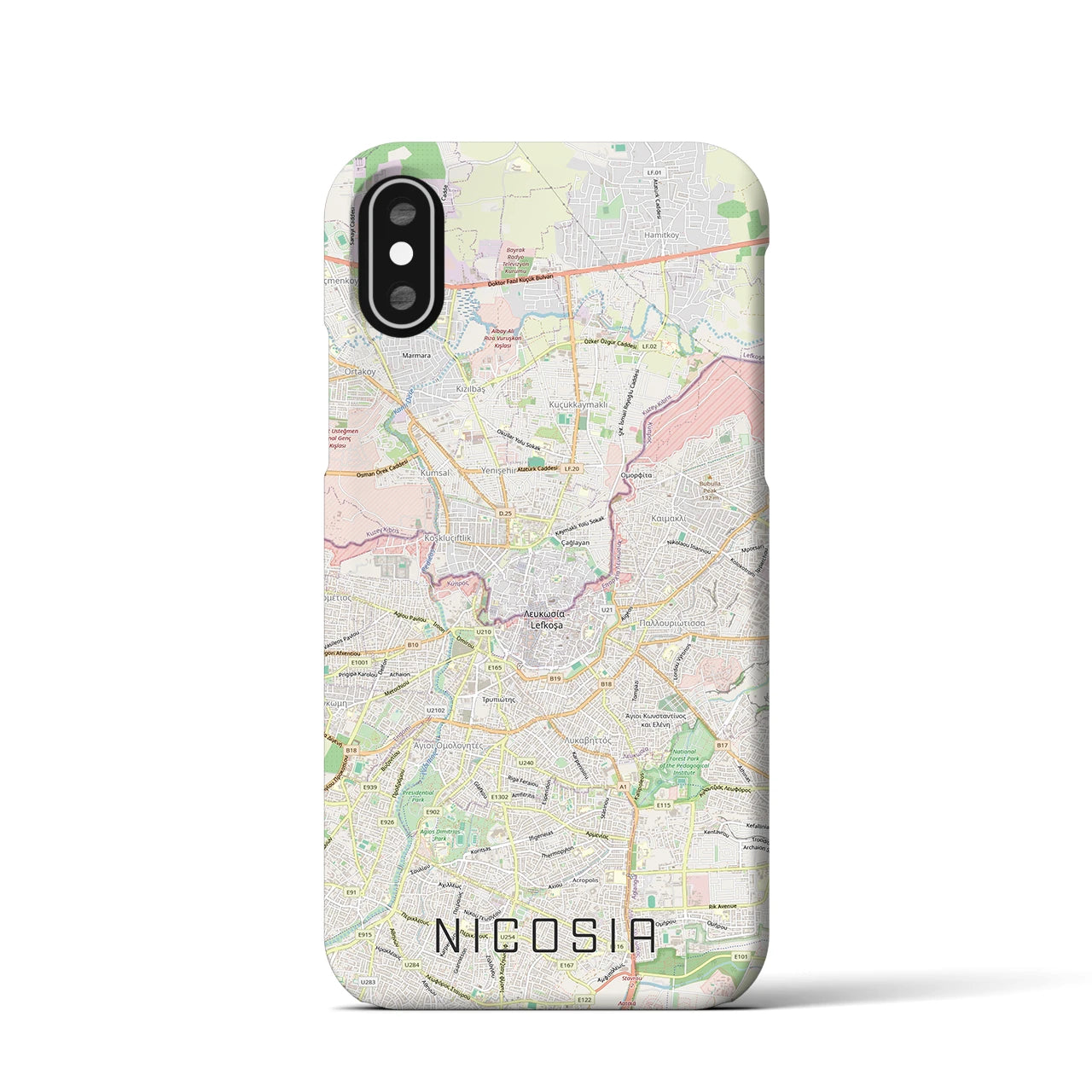 【ニコシア(キプロス)】地図柄iPhoneケース(バックカバータイプ)