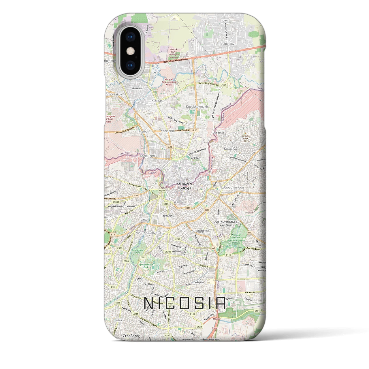 【ニコシア(キプロス)】地図柄iPhoneケース(バックカバータイプ)