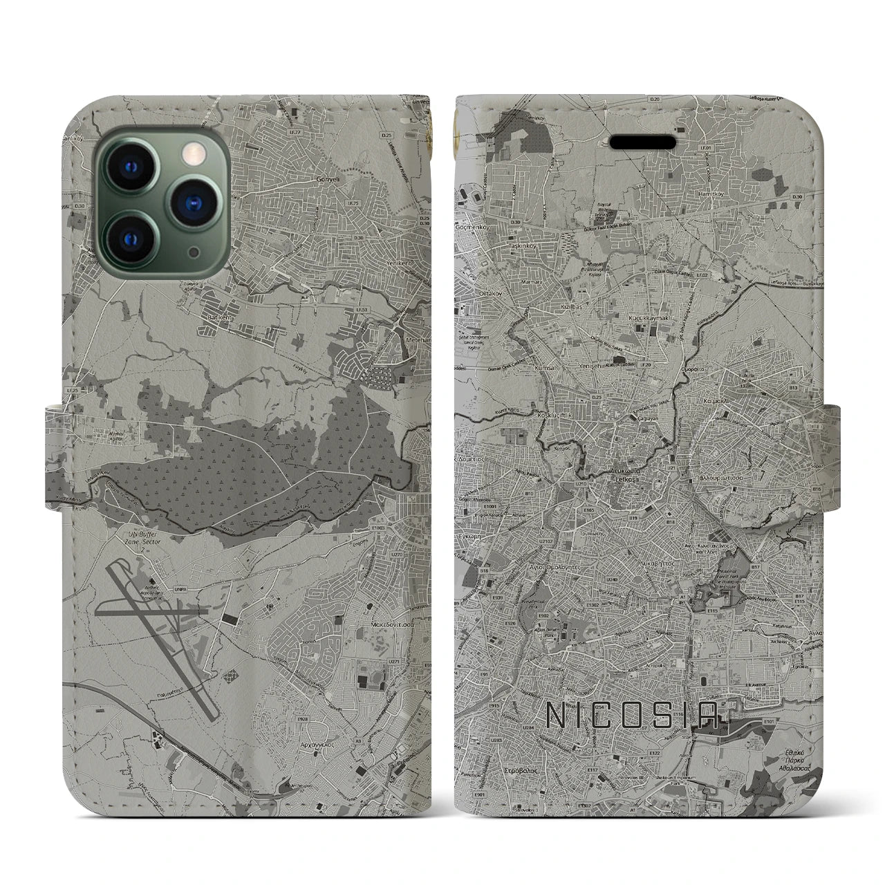 【ニコシア(キプロス)】地図柄iPhoneケース(手帳タイプ)