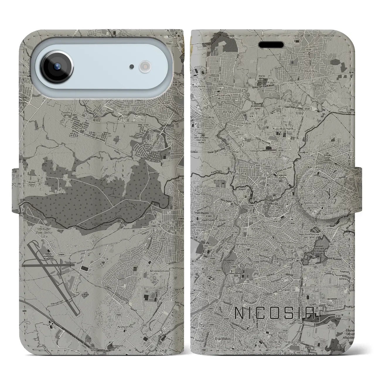 【ニコシア(キプロス)】地図柄iPhoneケース(手帳タイプ)