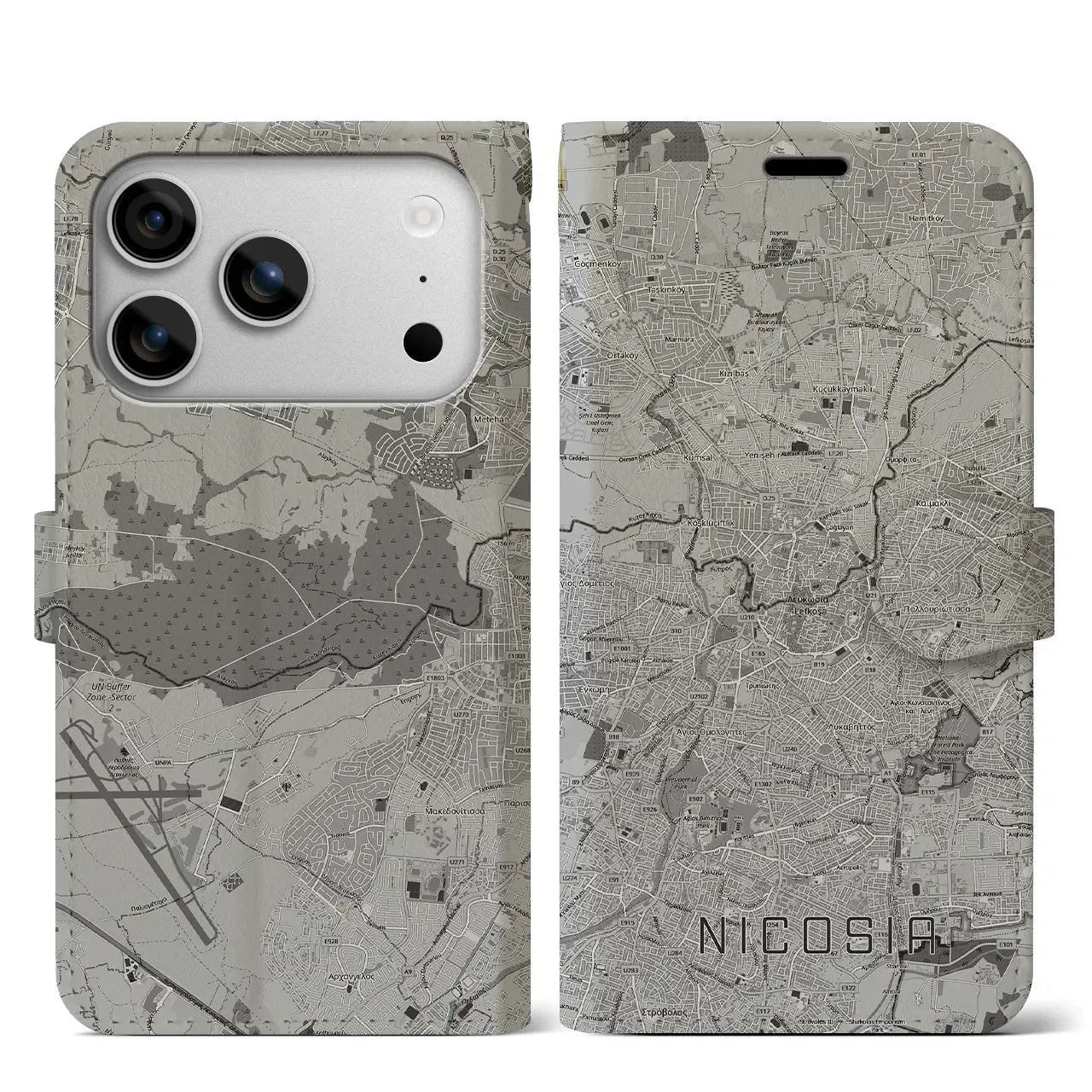 【ニコシア(キプロス)】地図柄iPhoneケース(手帳タイプ)