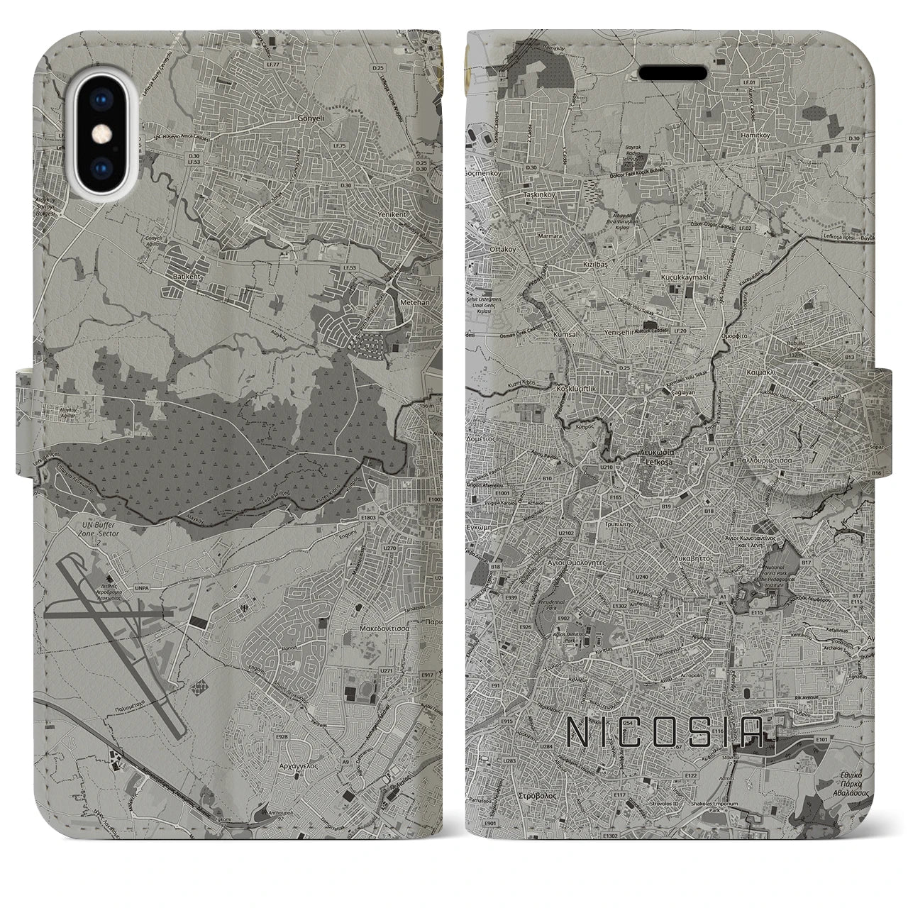 【ニコシア(キプロス)】地図柄iPhoneケース(手帳タイプ)
