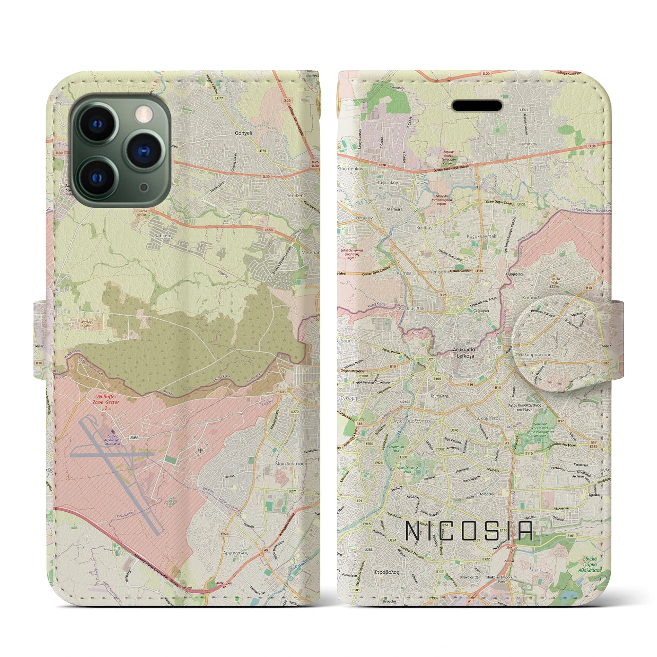 【ニコシア(キプロス)】地図柄iPhoneケース(手帳タイプ)
