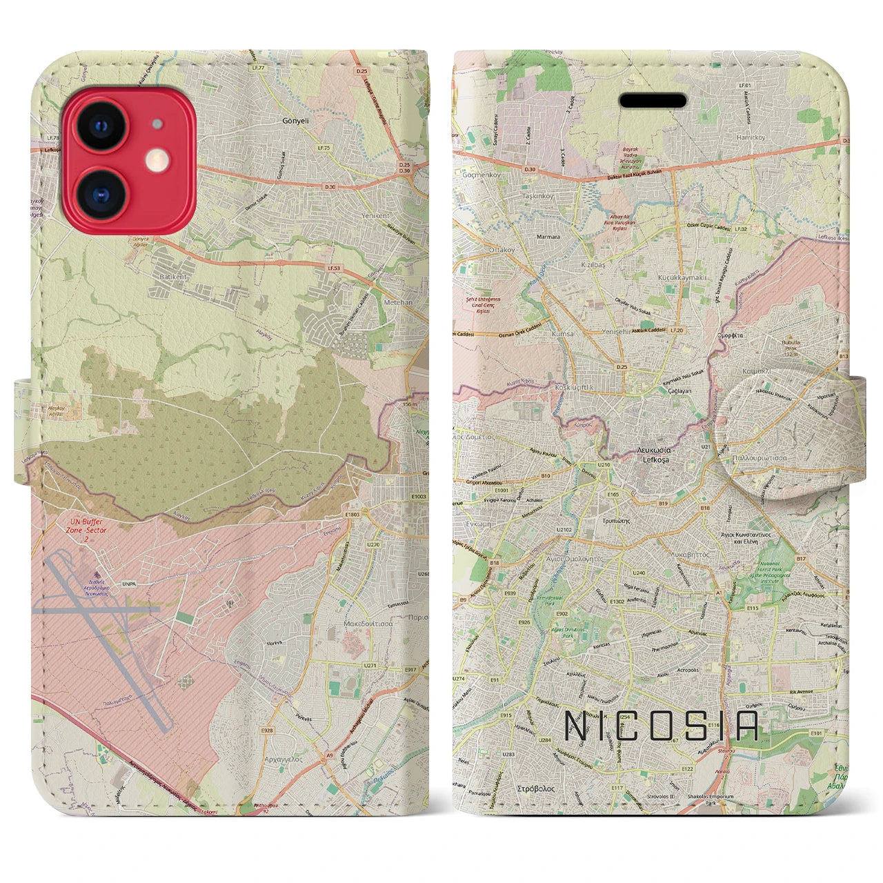 【ニコシア(キプロス)】地図柄iPhoneケース(手帳タイプ)