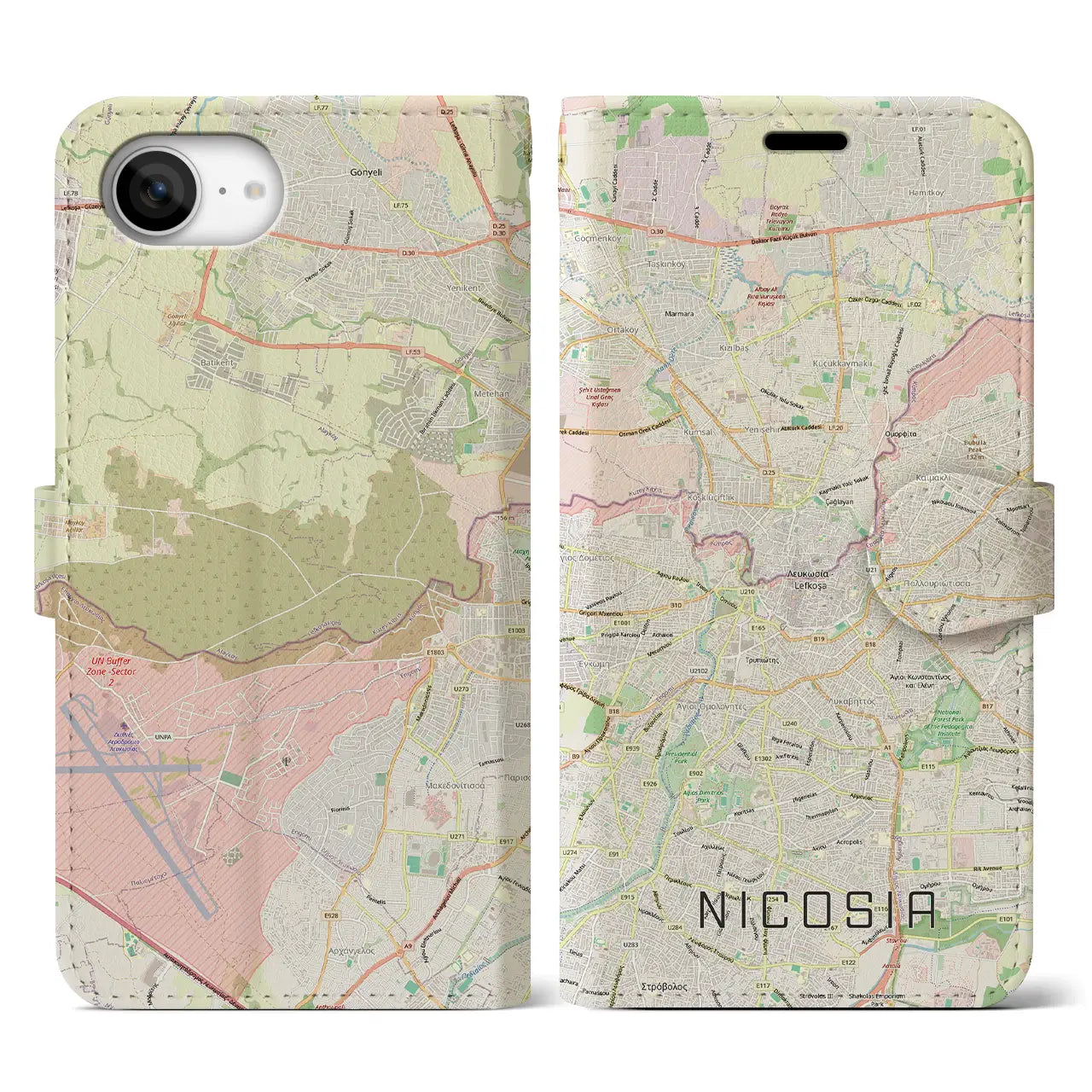 【ニコシア(キプロス)】地図柄iPhoneケース(手帳タイプ)