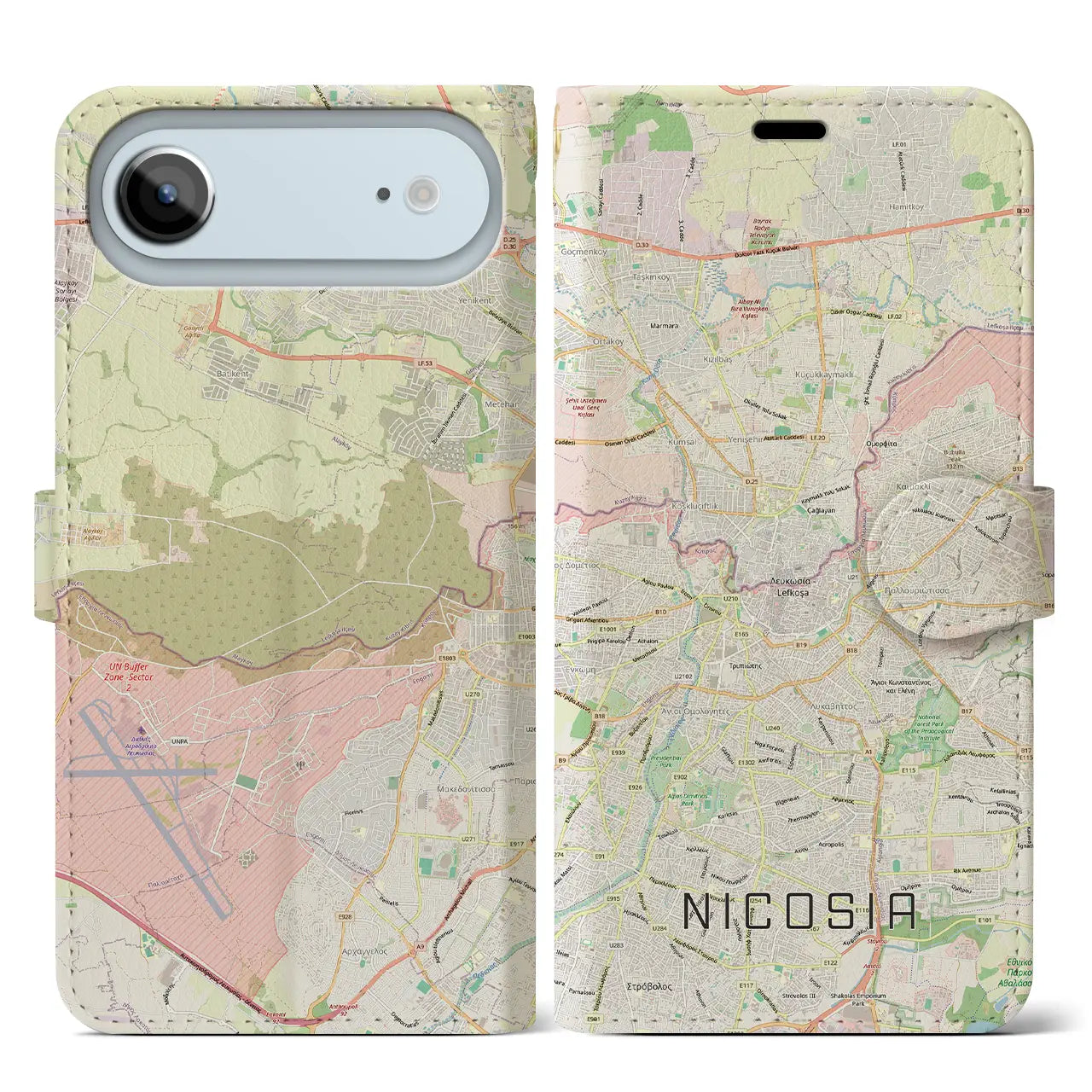 【ニコシア(キプロス)】地図柄iPhoneケース(手帳タイプ)