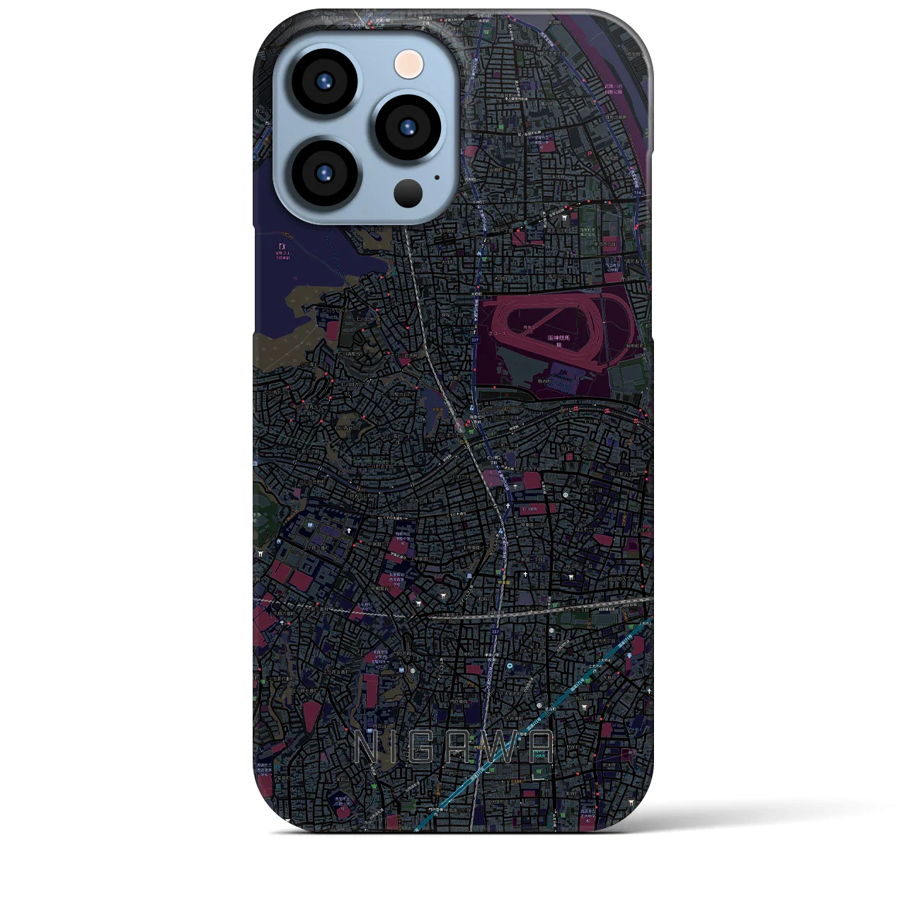 【仁川(兵庫県)】地図柄iPhoneケース(バックカバータイプ)