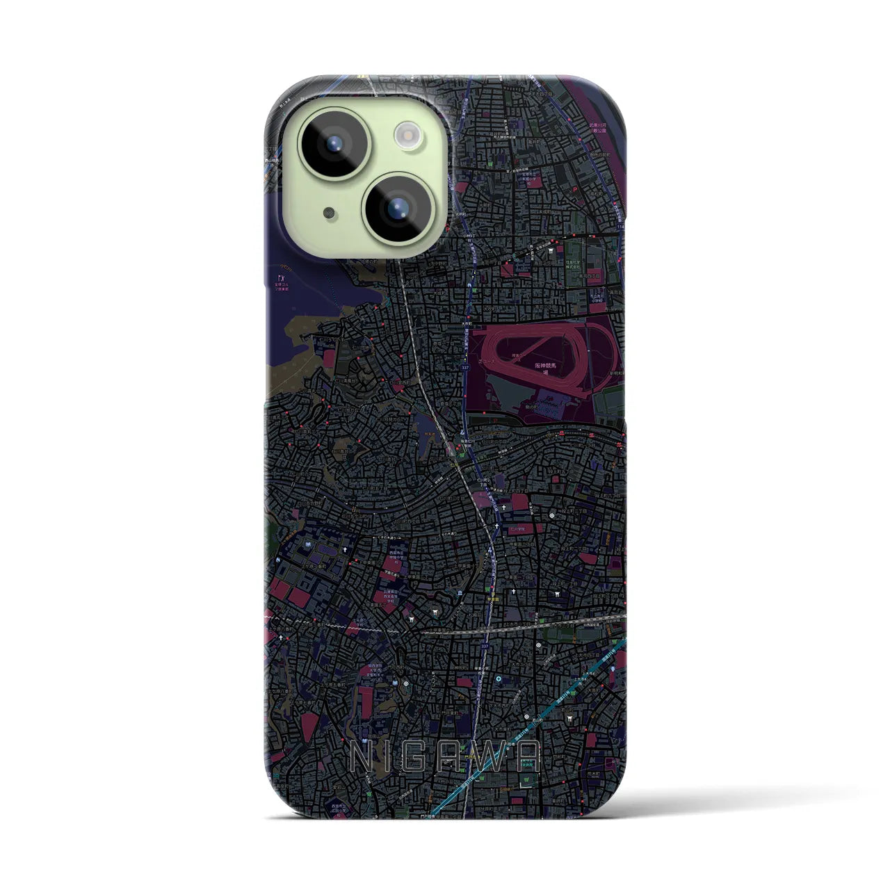 【仁川(兵庫県)】地図柄iPhoneケース(バックカバータイプ)