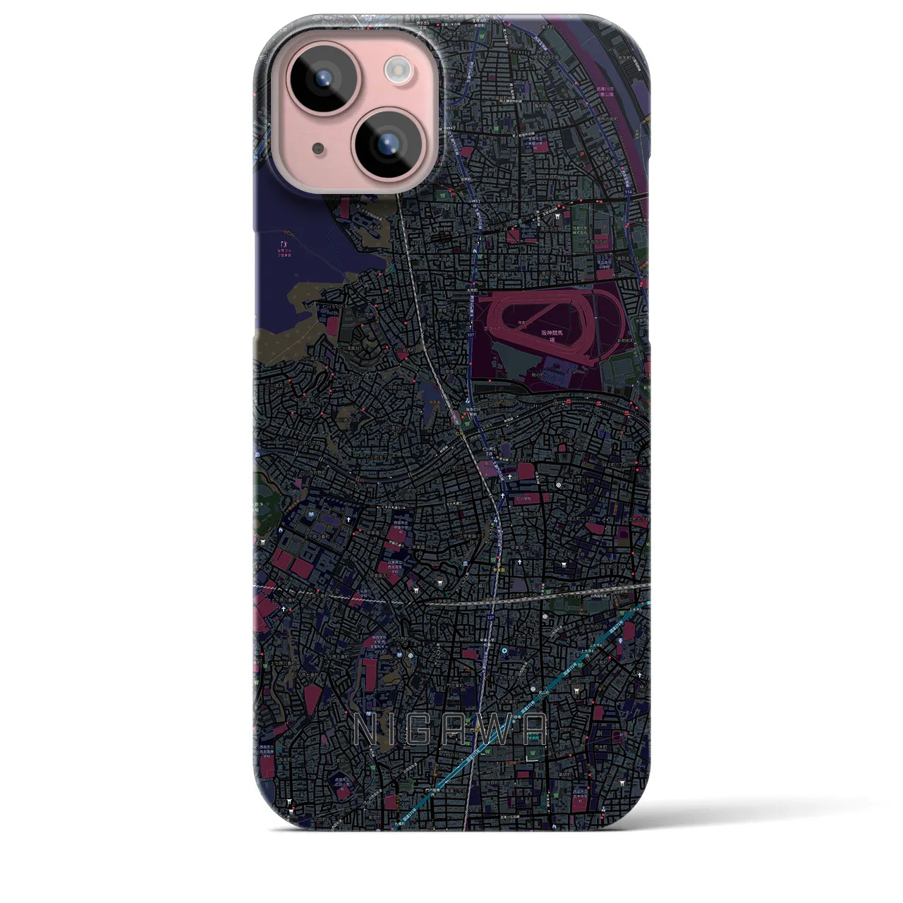 【仁川(兵庫県)】地図柄iPhoneケース(バックカバータイプ)