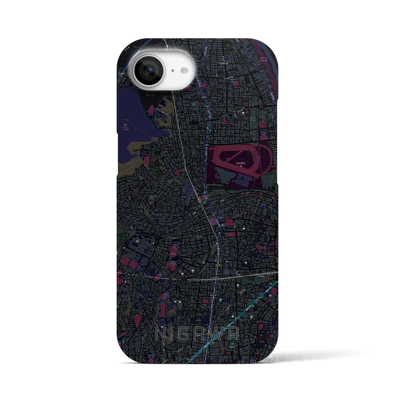 【仁川(兵庫県)】地図柄iPhoneケース(バックカバータイプ)