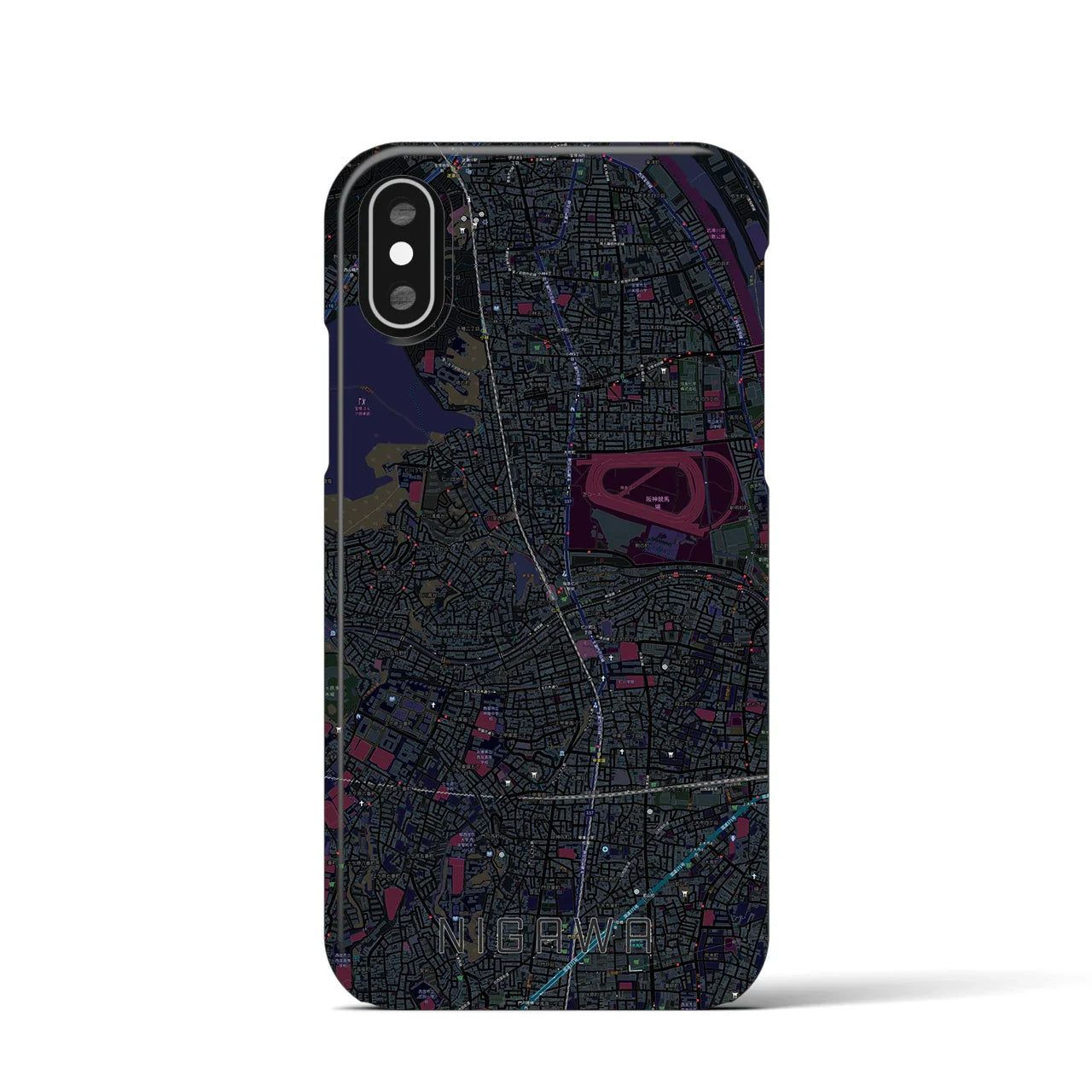【仁川(兵庫県)】地図柄iPhoneケース(バックカバータイプ)