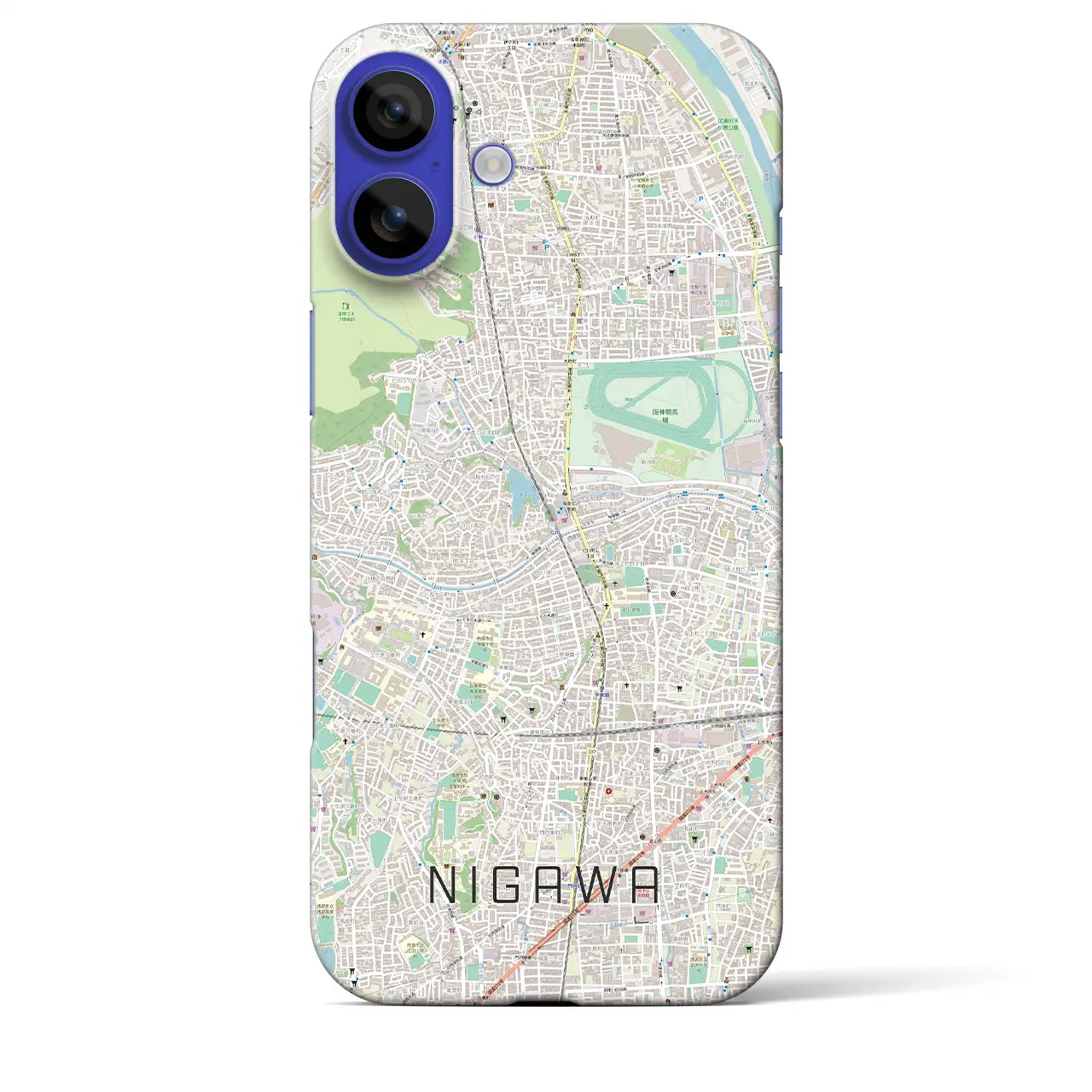 【仁川(兵庫県)】地図柄iPhoneケース(バックカバータイプ)ナチュラル・iPhone 16 Pro Max 用
