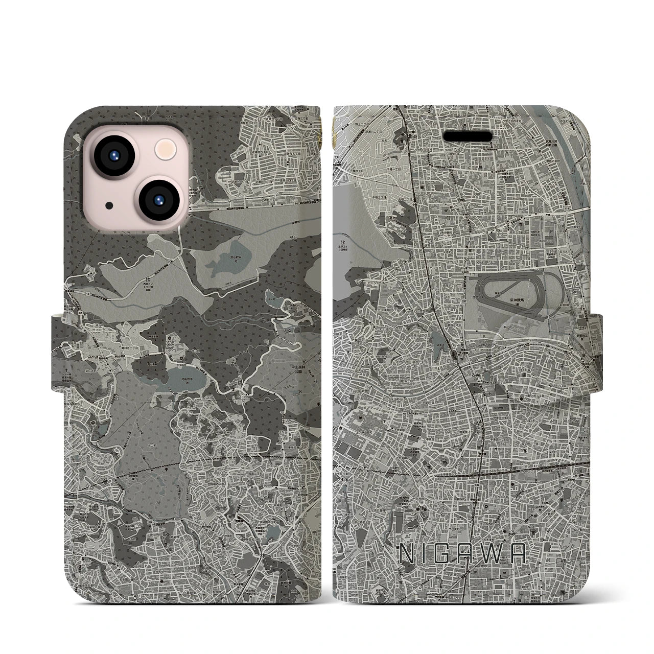 【仁川(兵庫県)】地図柄iPhoneケース(手帳タイプ)