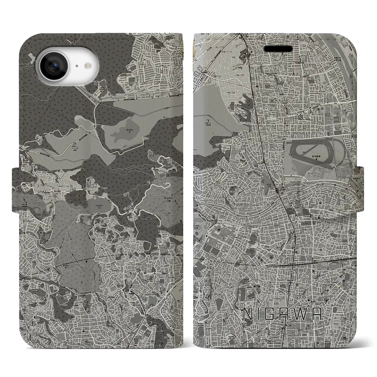 【仁川(兵庫県)】地図柄iPhoneケース(手帳タイプ)