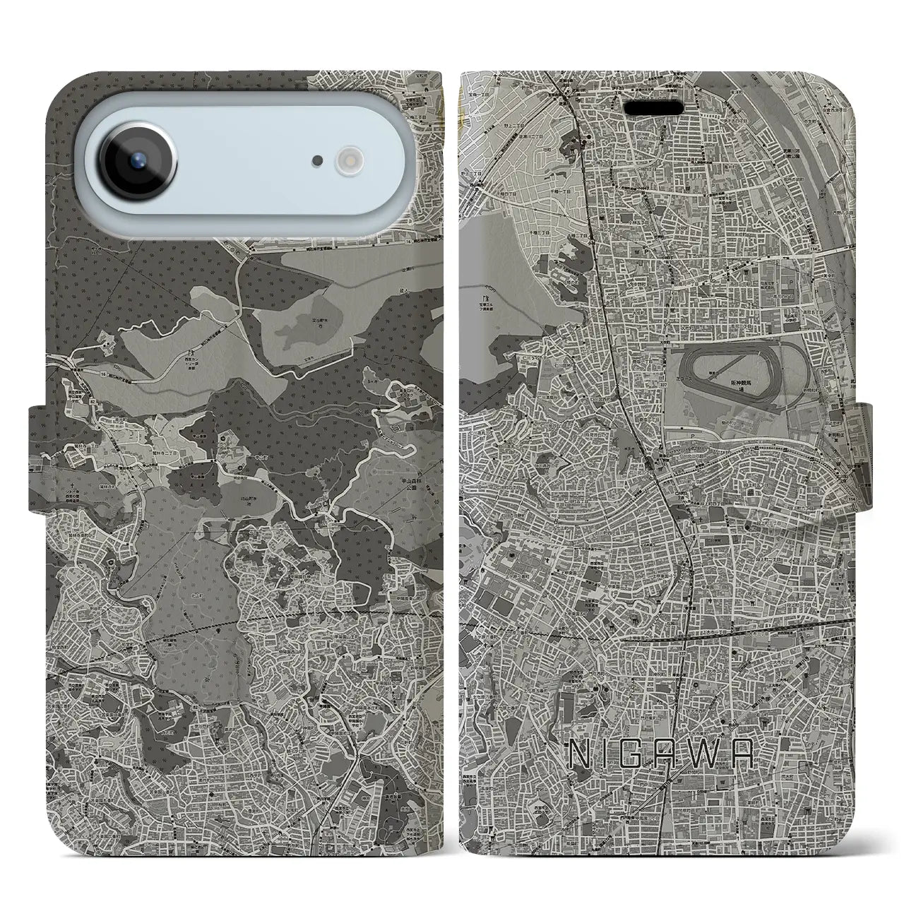 【仁川(兵庫県)】地図柄iPhoneケース(手帳タイプ)