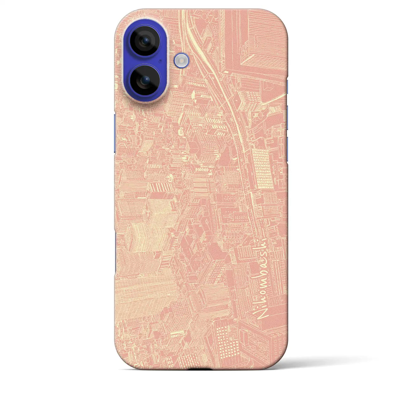 【日本橋(フリーハンドランドスケープ)】フリーハンドランドスケープiPhoneケース(バックカバータイプ)ピーチシャーベット・iPhone 16 Pro Max 用