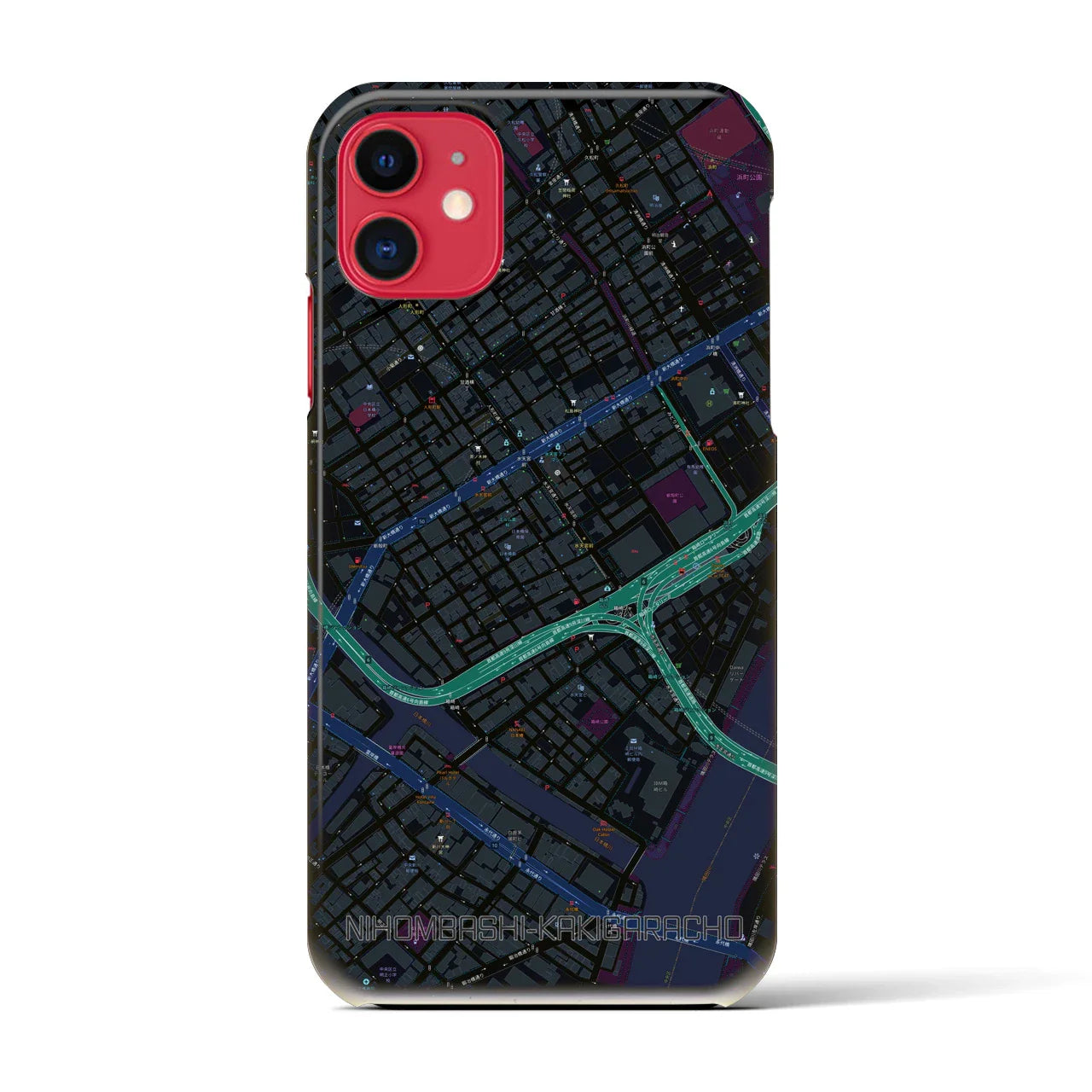 【日本橋蛎殻町(東京都)】地図柄iPhoneケース(バックカバータイプ)