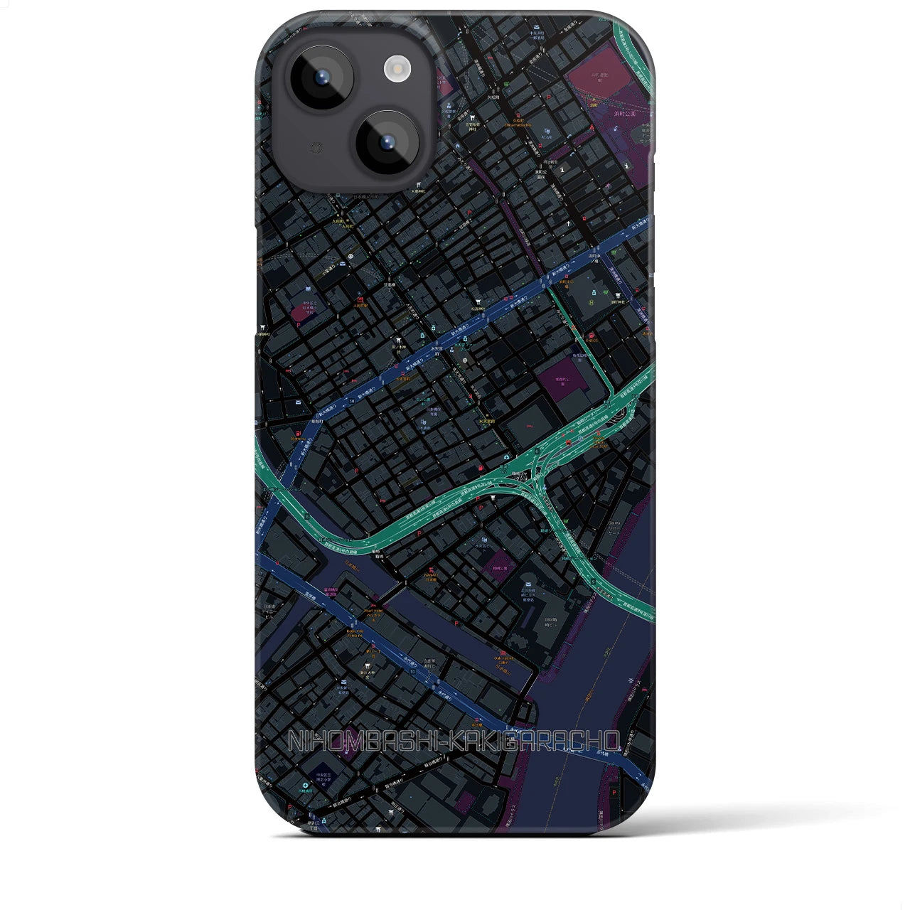 【日本橋蛎殻町(東京都)】地図柄iPhoneケース(バックカバータイプ)