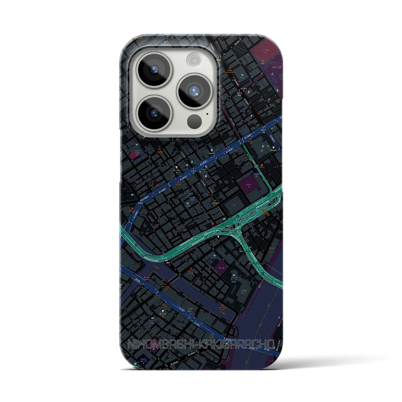 【日本橋蛎殻町(東京都)】地図柄iPhoneケース(バックカバータイプ)
