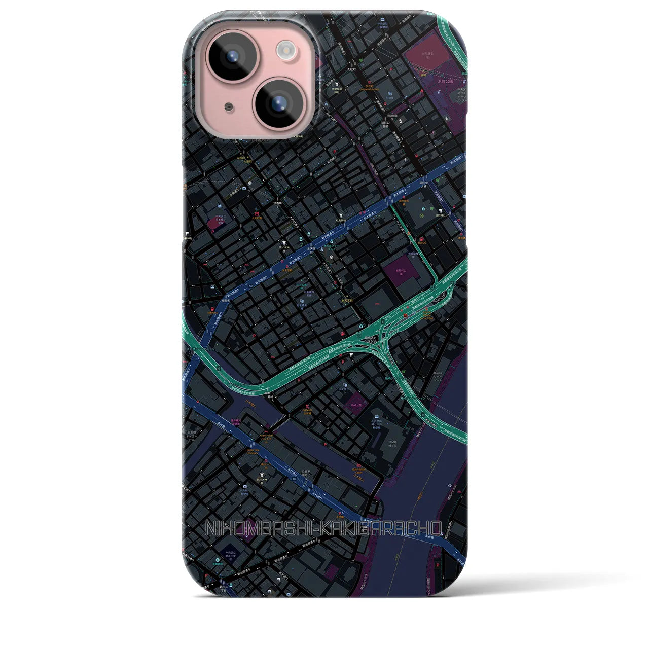 【日本橋蛎殻町(東京都)】地図柄iPhoneケース(バックカバータイプ)